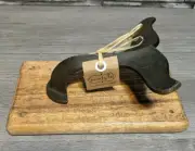 Mud Pie Nautical Wood & Metal Wall Hook Whale Tail Coat / Towel Hook Beach Decor