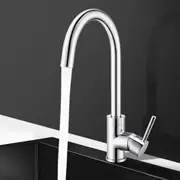 ACA Kitchen Mixer Tap Round Gooseneck Swivel Spout Laundry Sink Faucet Chrome WELS