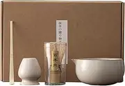 Matcha Green Tea Ceremony Set, Matcha Whisk Set, 4 Piece Matcha Powder Kit Matcha Maker, Matcha Whisk Holder, Matcha Whisk Tea Set, Easy to Use, Portable for Enjoyb Alone Share Friends