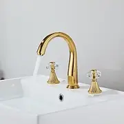 Bathroom Sink Faucet - Widespread Electroplated Widespread Two Handles Three HolesBath Taps