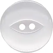20 Pack Round Acrylic Fish Eye Buttons, Baby Buttons, Sewing, Knitting Craft Buttons - White 11mm / 18 Lignes