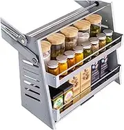Pull Down Wall Cabinet Storage Shelving for 2 Tier Spice Rack,Space Saving for Home Wall Cabinet Storage(700mm)
