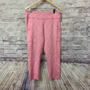 J. Crew Leggings Womens Size XL Pink Crop Spaced Dyed Pockets Athletic
