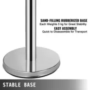 Crowd Control Stanchions Set of 6 with 3 Retractable 2m Belts and Stable Base