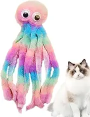 Cat Chew Toys – Plush Kitten Teething Accessory, Soft Pet Pillow Toy | Interactive Octopus Cartoon Plush, Pet Supplies for Biting, Kitten Relief Toy for Indoor Cats, Small Pets Chewers