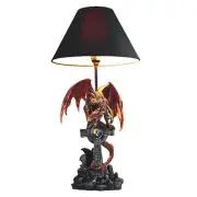 ICE ARMOR 24.5" Fantasy Collectible Dragon Statue Table Lamp Wrap Around Cros...