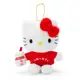 小禮堂 Hello Kitty 絨毛吊飾 玩偶吊飾 玩偶鑰匙圈 (紅白 漢語字典)