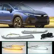 For Subaru Crosstrek 2024-2026 LED Grille Daytime Running Light turn signal DRL