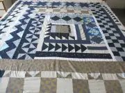 Machine sewing Handmade cotton patchwork work size 70"x 82"quilt top