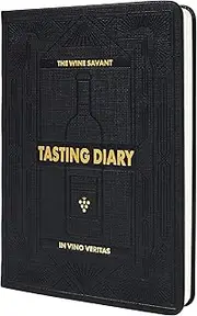 Wine Tasting Journal Guided Tasting Notes Book & Checklist (5" x 7" B6 Black Notebook) - 5 Step Guide & Tasting Log Methods - Aroma, Appearance, Finish, Structure, Remarks & Wines Ratings & Color Card