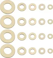 Create idea 50PCS Brass Washer Assortment Kit M3 M4 M5 M6 M10 Metric Flat Washer Brass Flat Washer for Household Commercial Appliances Automobiles Boats
