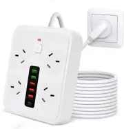 EDOLUX Surge Protector Power Board, 10 in 1 USB C, 4-Outlets, 2M Cable