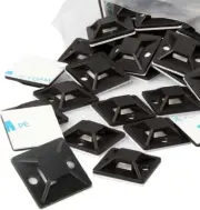 Zip Tie Mounts - Small Cable Tie Adhesive Mount, 3/4In Black 100PCS. Wires Zip T