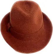 Shihreen Winter Fedora Brim Hat with Stylish Knot Band Accent, Boiled Wool Headgear with Adjustable Band, One Size Fits Most
