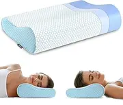 Memory Foam Pillows, Neck Pillow Queen Size Bed Pillow for Sleeping, Ergonomic Cervical Pillow Neck Support Pillow for Side Back Stomach Sleeper, Orthopedic Contour Pillow for Neck and Shoulder Pain