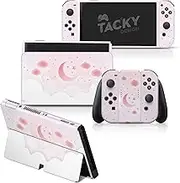Tacky Design Pink Clouds Skin Compatible with Nintendo Switch OLED Skin - Vinyl 3M Nintendo Switch OLED Stickers Set - Switch OLED Skin for Console, Dock, Joy Con Wrap - Decal Full Wrap