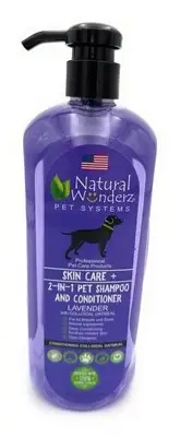 Natural Wunderz 2-In-1 Shed Free Dog SHAMPOO & CONDITIONER Lavender 32 oz