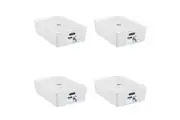 4x Boxsweden Smooth Tidy Box Storage Organiser Rect 24L 54cm w Lid Assorted