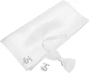 [DEARMAMY] Bow Ties Set for Men Men's Pocket Squares Handkerchief and Tuxedo Button Studs for Business Wedding Formal Occasions