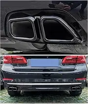 A Pair Car Tail Exhaust Tip Outlet Muffler Tip Cover Decorative Tail Throat Frame Compatible For 5 Series G30 G38 2018 2019 2020 2021