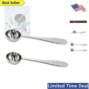 Polished Stainless Steel Measuring Scoops - Set of 2 - 5 ml Teaspoon Capacity