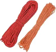 uxcell 2 mm 66FT Reflective Guyline Camping Paracord [2PCS] - Guy Lines Ultralight Thin Cord Rope 3 Strands Paracord Use for Camping Tents & Tarps & Hiking - [Red, Orange]