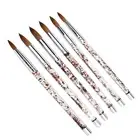 6pcs/set Art Manicure Tool Kolinsky Sable Hair Acrylic Nail Brush Beauty Tool
