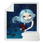 Cool Zodiac Art Aquarius Night Girl Throw Blanket