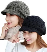 [HINDAWI] Womens Winter Hat Girls Warm Outdoor Wool Knit Crochet Snow Cap