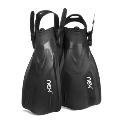 NEX Adjustable Snorkeling Diving Fin- Short Blade, Adjustable Flippers, Diving