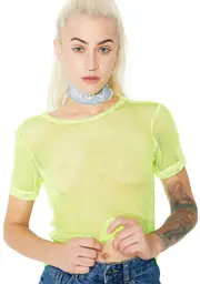 Neon In My Element Fishnet Top