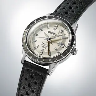 【SEIKO】精工 Presage Style 60s系列 SSK011J1 GMT 皮錶帶 機械男錶 白/銀