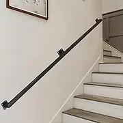 Metal Black Square Tile for Indoor and Outdoor Stairs Wall Mount Safety Grab Bar with Handrail Foot Rail and Support Rod Porch Deck and Wall Handrail for added safety and style
