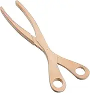 iplusmile Bamboo Wood Tongs Non Slip Cooking Utensil Serving Tool for Toast Bread Salad Cheese Snack