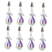 Crystal Glass Tablecloth Weights with Metal Clips,8 Pcs AB Crystal Glass