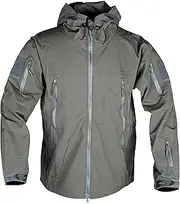 [SWJGLITTR] Men's Outdoor Hooded Jacket Lightweight Waterproof Camo Coat Printed Hiking Windbreaker Outwear Spring Fall