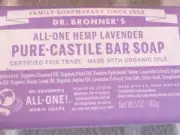 Dr Bronner's Pure-Castile Bar Soap Organic Lavender Scent 5 Oz Hemp Oil