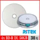 RITEK錸德 4x BD-R DL 50GB 藍光片 珍珠白滿版可列印/30片布丁桶裝