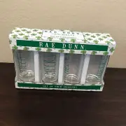 Rae Dunn NWT St Patrick Shot Glasses Shamrock Multi Color Barware