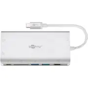 Goobay 49850 USB-C Multiport Adapter - Silver HDMI + 2x USB3.0 + CR + C + RJ45 + VGA [49850]
