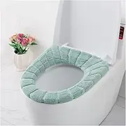 HAKGKFAFMQ Toilet Seat Cover Soft Velvet Coral Bathroom Toilet Seat Cover Winter Warm Toilet Cover Home Closestool Mat Seat Case Lid Cover Toilet seat Cover(Green)