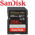 【SANDISK 晟碟】256GB 200MB/S EXTREME PRO SDXC SD UHS-I V30 U3 記憶卡(平輸)