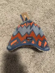 NWT Patagonia Baby 3-6 Months Reversible Beanie LOFOTEN GEO KNIT:Wavy Blue