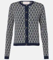 [Valentino] Valentino Toute La V virgin wool cardigan AU 10 blue