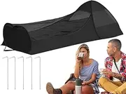 Folding Bed - Camping Sleeping Bag | Single Folding Pop-Up Bed | Portable Double Zip Canopy Bed | Tent for Bed | Camping Equipment for Bedroom, Patio