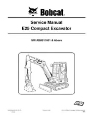 Paper Bobcat E25 Compact Excavator Workshop Manual Service Shop Repair 6989691