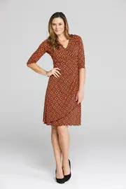 Stretch Wrap Dress--Y-Y40621-H