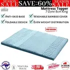 Giselle Memory Foam Topper Mattress Protector Cool Gel Pillowtop 7-Zone King New
