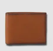 Original Penguin Men's Brown Leather RFID Bi-Fold Passcase Wallet