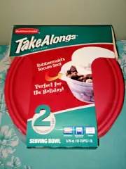 New 2 Rubbermaid TakeAlongs 13 Cup SERVING BOWL plastic Storage Container w Lids